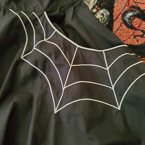 Hell Bunny Miss Muffet Circle Skirt Size S Spider Goth Spooky Pin Up Rockabilly - Picture 5 of 5